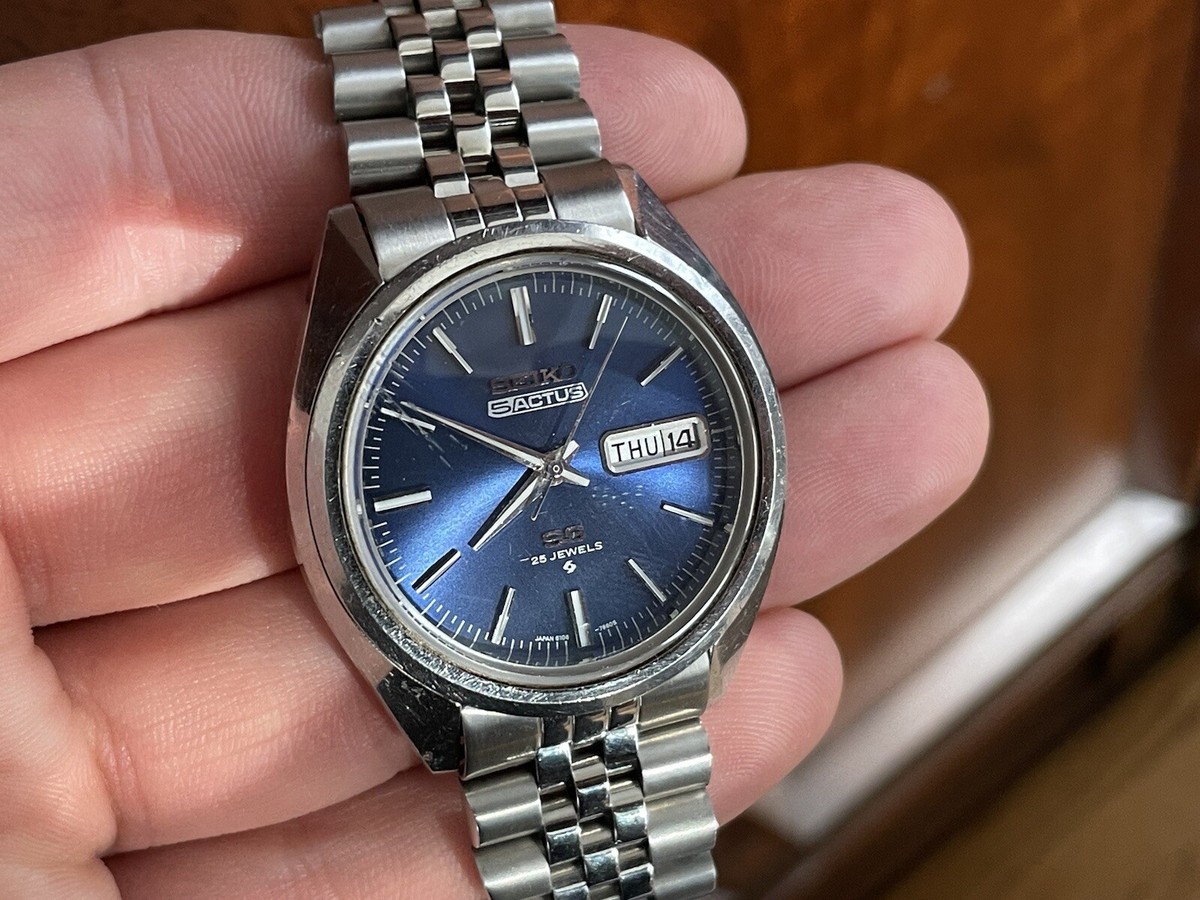 SEIKO 5 ACTUS 25 JEWELS AUTOMATIC *BLUE SUNBURST* 6106-7510 SEIKO 5 ACTUS 25 JEWELS AUTOMATIC *BLUE SUNBURST* 6106-7510