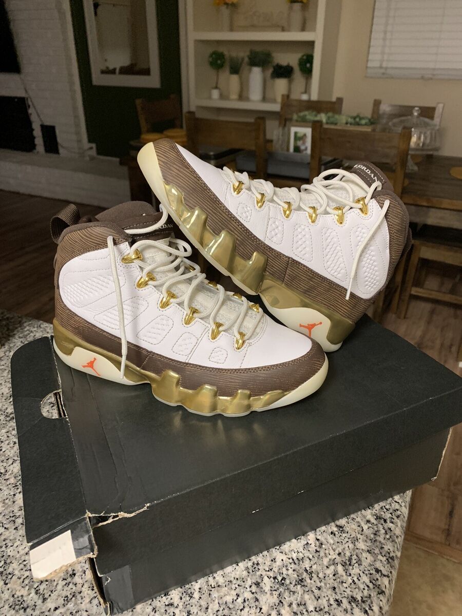 Nike Air Jordan 9 IX Retro MOP Melo White Brown Gold Mens Nike Air Jordan 9 IX Retro MOP Melo White Brown Gold Mens