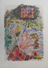 Constantin TERECHKOVITCH : Deux femmes se reposant, Gravure