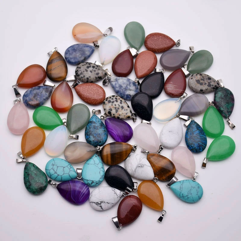 Wholesale 50pcs lot Fashion Mixed Natural Stone Water Drop