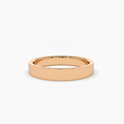 Goldring Rosegold Ring 585 14K Glatt Ehering Trauring Schlicht Eckig 3mm Breite