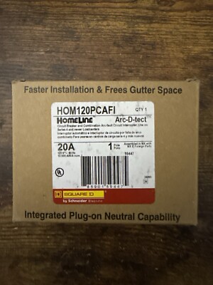SQUARE D HOMELINE HOM120PCAFI HOM120PCAFIC 20A AFCI PLUG ON NEUTRAL