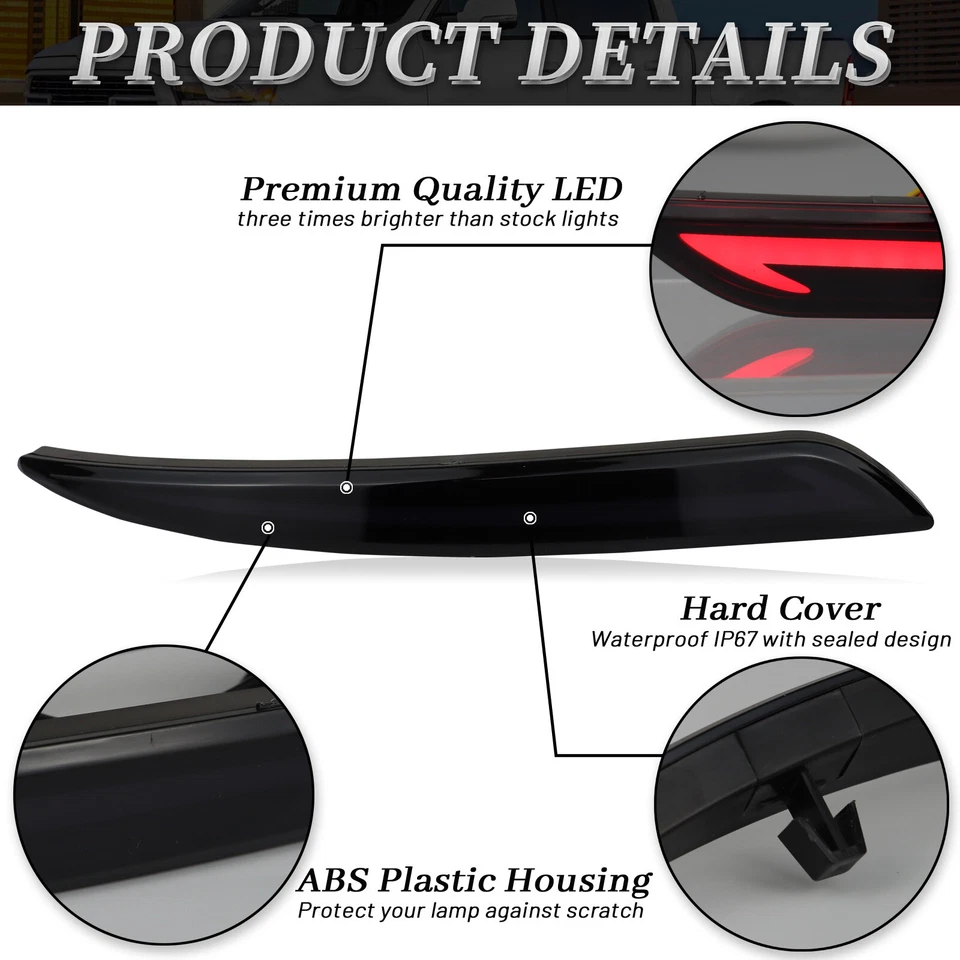 Luz de señal de freno reflector de parachoques trasero LED ahumada para Ford Fusion Mondeo 13~18 Foto 4 de 4