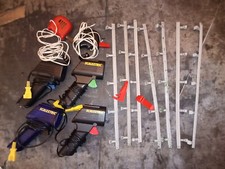lot SCALEXTRIC Circuit electrique - 6 manettes + barrières tachées  -NON TESTEES