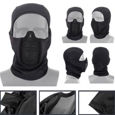 Balaclava Tactical Airsoft Full Face Mask Protective Hood Steel Metal Mesh Mask