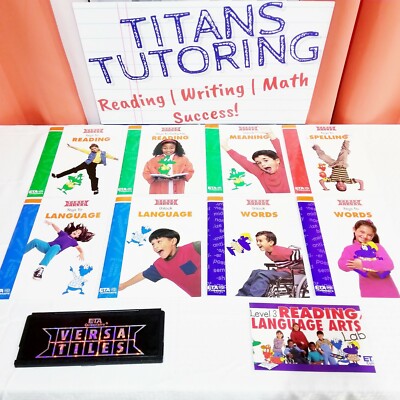 Level 3 Reading & Language Arts Lab Versa Tiles Kit + 8 Books 3rd Grade Children