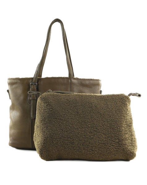 Fredsbruder Inside Out Shopper Shopper Utensilientasche Tasche Olive Braun Neu-image
