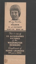 1941 Washington Redskins Football Matchcover #6 Andy Farkas-Washington Redskins