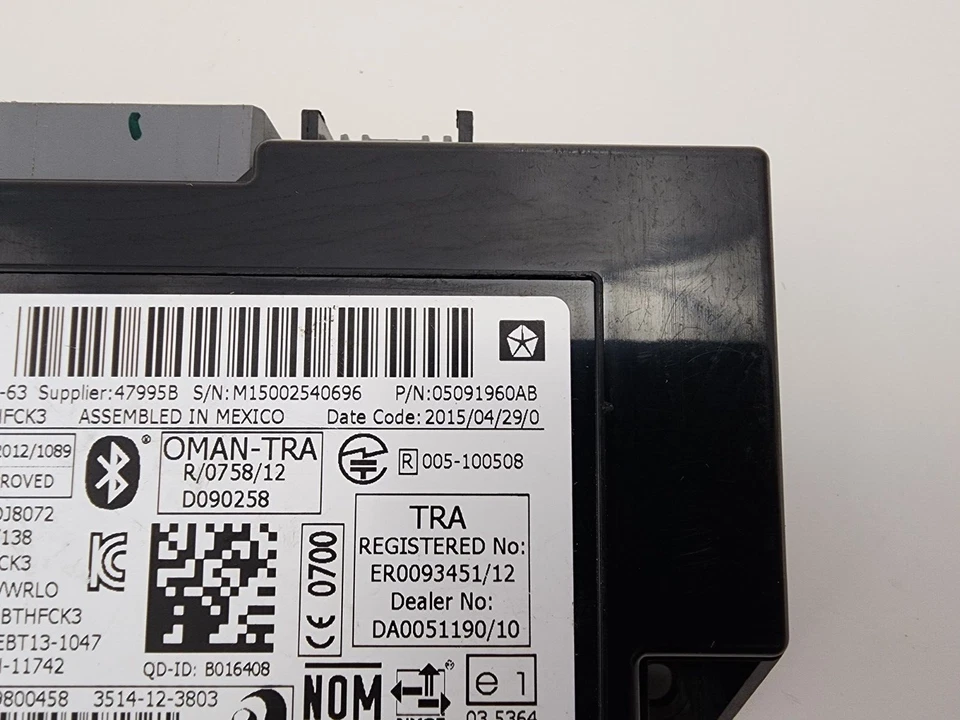 Dodge Chrysler Jeep Ram 2011-2018 módulo telemático OEM Mopar 05091960AB Foto 2 de 4