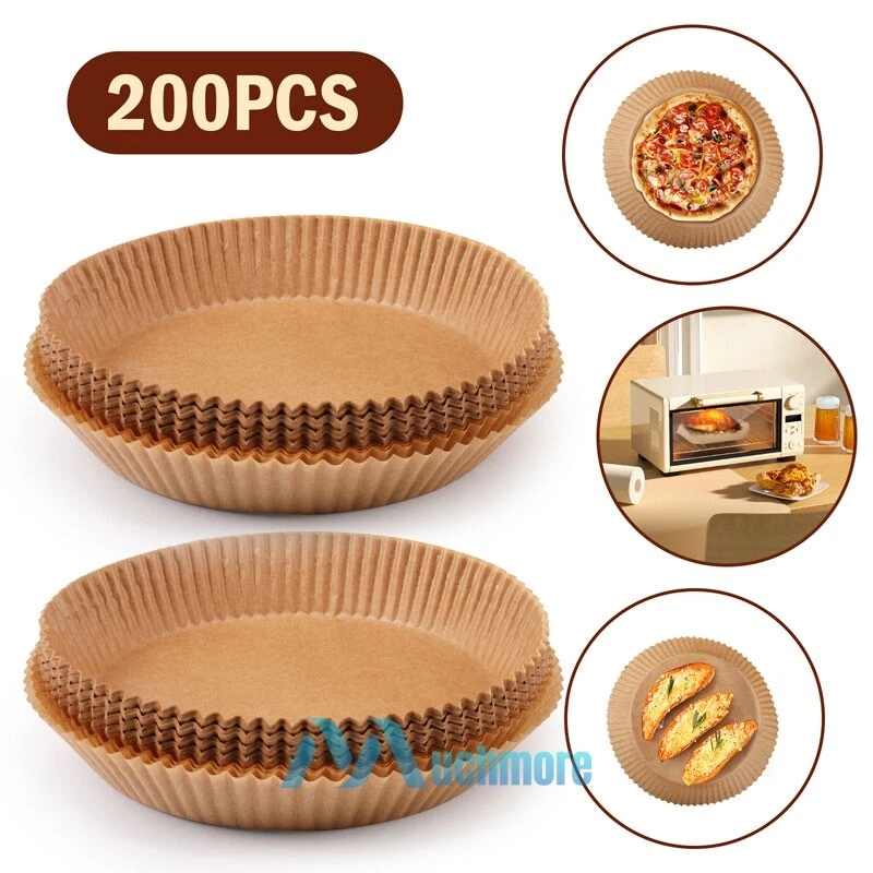 Air Fryer Liners 100/200Pcs Disposable Parchment Paper Liner Non Stick Food Safe Air Fryer Liners 100/200Pcs Disposable Parchment Paper Liner Non Stick Food Safe