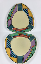 SPLENDID PAIR RETRO ROSENTHAL STUDIO LINIE FLASH DESIGN 7.5" SIDE PLATES
