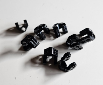 LEGO 92907 Technic, Axle and Pin Connector Perpendicular Split; Black, 8 Stück