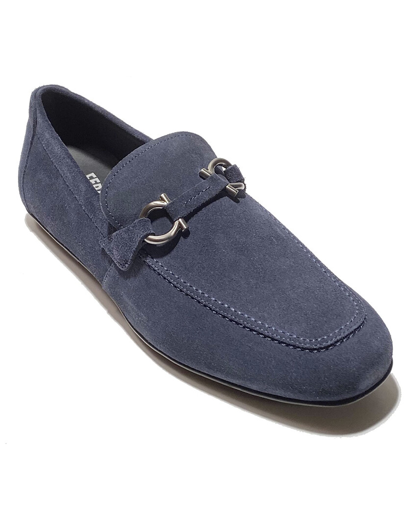 navy blue and gold mens loafers