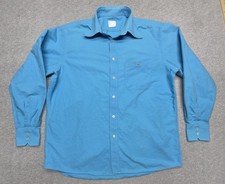 Lacoste Mens Blue Button Up Dress Shirt Size 44 Long Sleeve Classic Fit Cotton