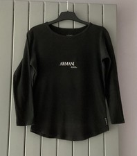 100% Authentic Armani Jeans Ladies Black Top Size 8-10