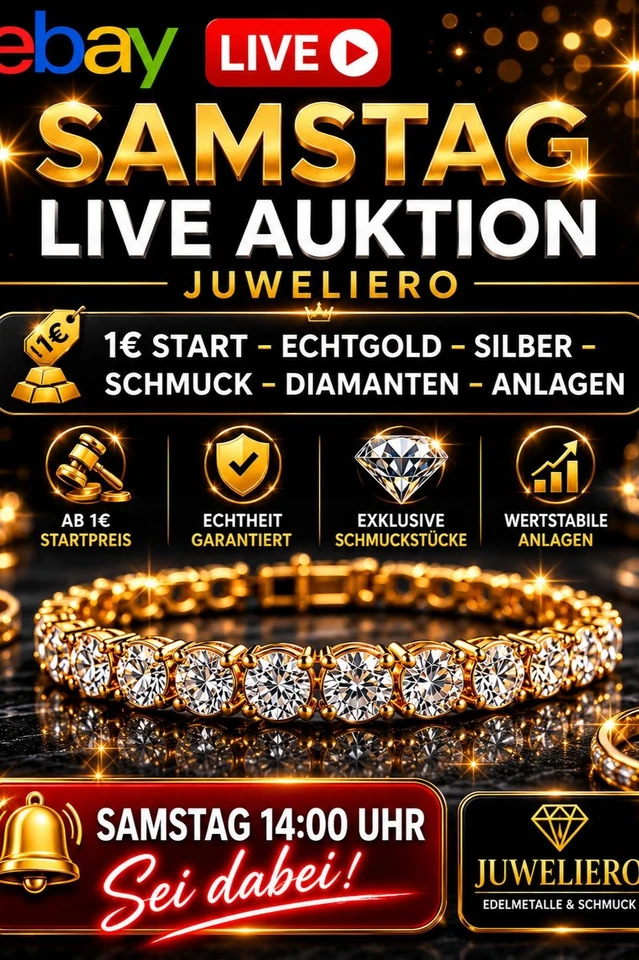 Echtgold & Silber - Schmuck - Diamanten - Anlagen - 1€ Start Auktionen