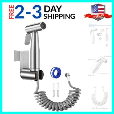 Toilet Bidet Sprayer Hose Kit with Hanger,Spray Bidet Attachment Water Pressu...
