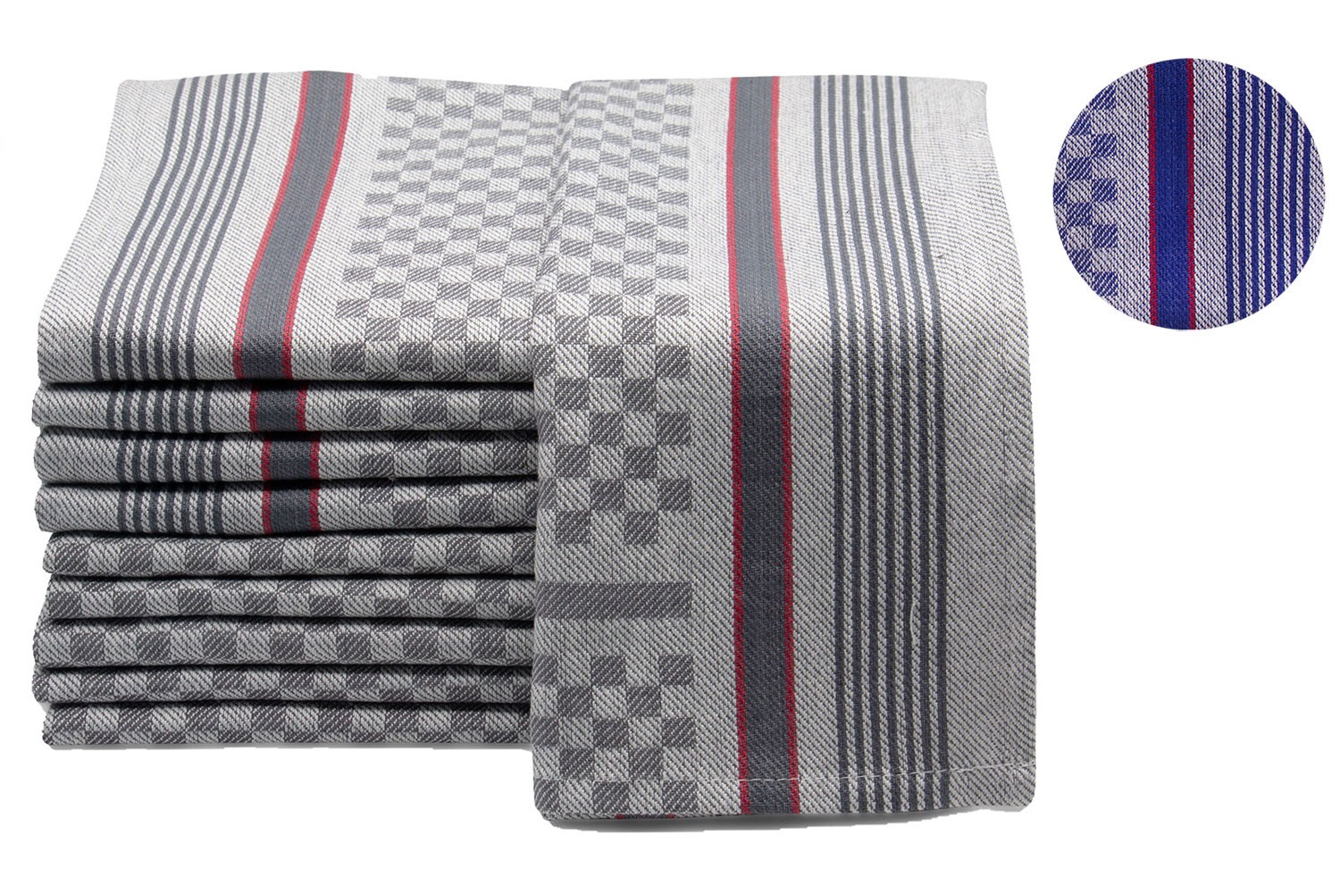 10er Set Grubentücher Geschirrtücher Küchenhandtuch 100% Baumwolle 45x90 cm