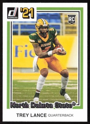 2021 Panini Donruss Draft Picks Trey Lance #34 Rookie North Dakota St.