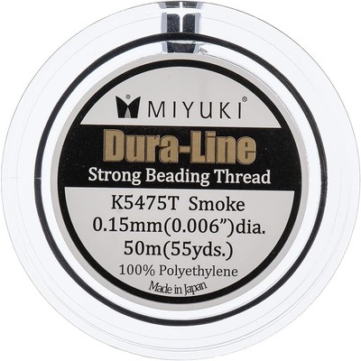 Miyuki Dura-line Starker Perlenstickerei Faden 50m Rauchgrau 0,15mm Schmuckherstellung