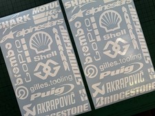 XL Sticker Set Sponsors White 28pcs S1000 RR R ZX10R ZX6 CBR R1 GSXR 600 750