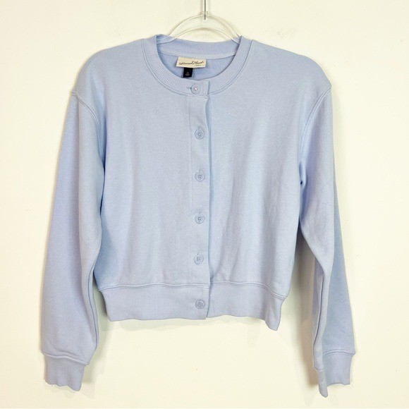 UNIVERSAL THREAD LIGHT BLUE BUTTON FRONT SWEATSHI… - image 1