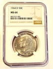NGC MS64 1964-D Kennedy Half Dollar 50C Silver Business Strike Cert 8857527
