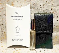 Mind Games~BLOCKADE~Extrait De Parfum~0.25 fl oz/7.5ml~Travel Spray w/ Case~NIB~