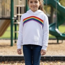 Crewcuts girl  s Rainbow Terry Hoodie size 6-7