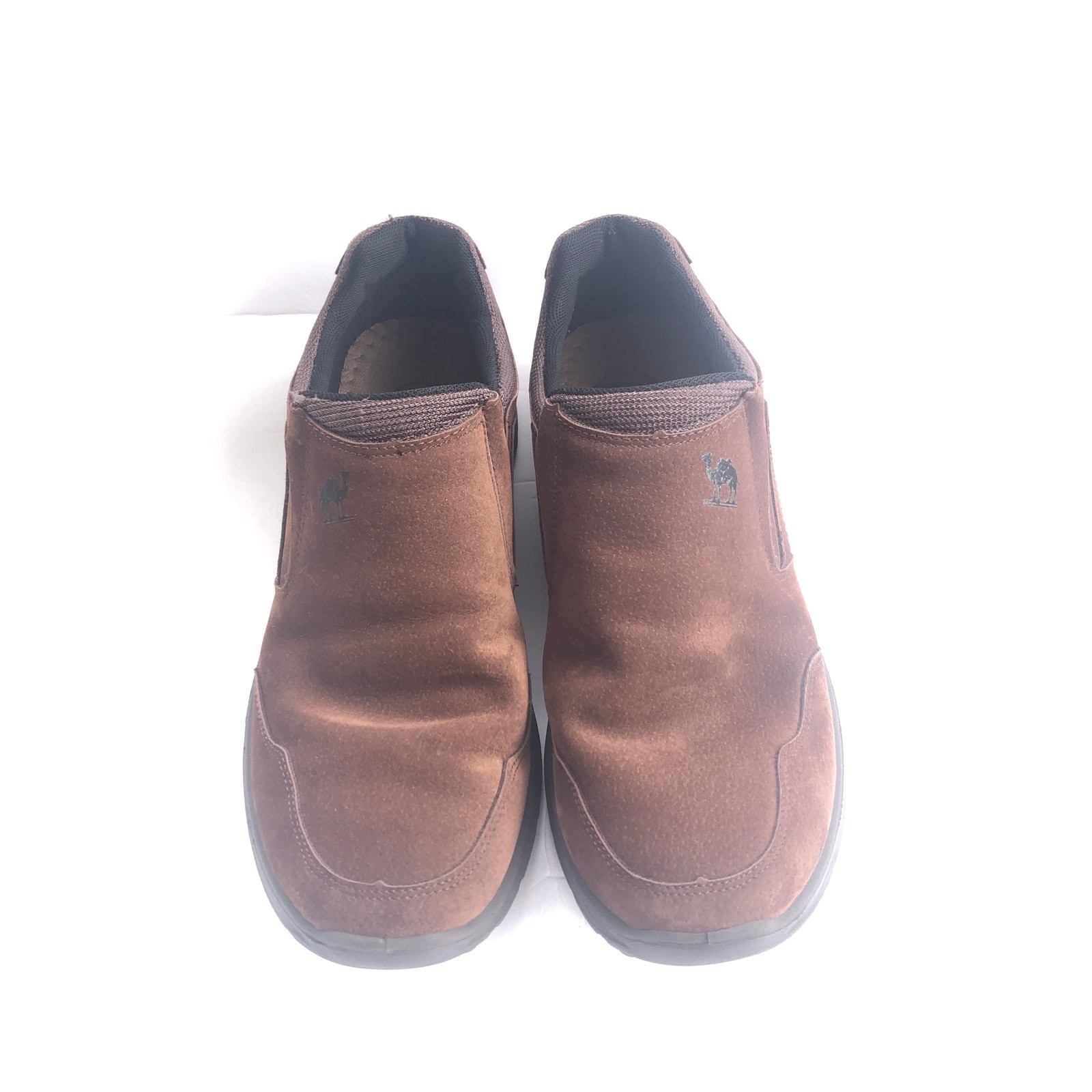 Camel Crown Brown Suede Leather Slip On Casual Shoe Mens Loafer Size 9.5