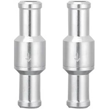 2Pcs 3/8'' 10mm Non Return One Way Check Valve, Aluminum Alloy Fuel Line Check V