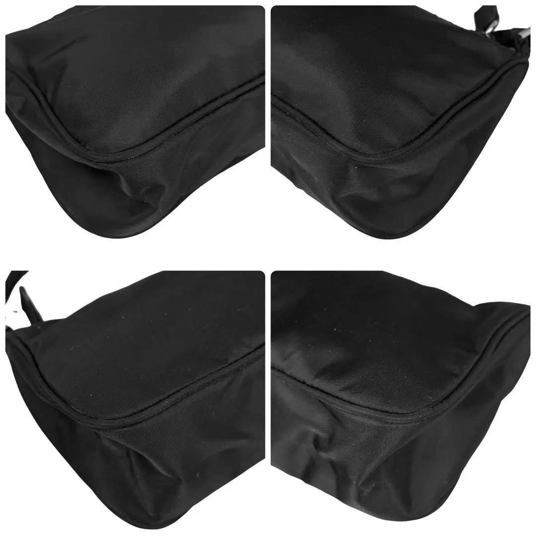 PRADA Triangular Logo Nylon Accessory Pouch Black… - image 7