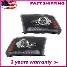 Headlights For 2009-2018 Dodge Ram 1500 2500 3500 LED DRL Projector Upgrade