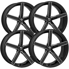 Set Of 4 Ravetti M1 20x8.5 5x120 38mm Blackmilled Wheels Rims 20 Inch