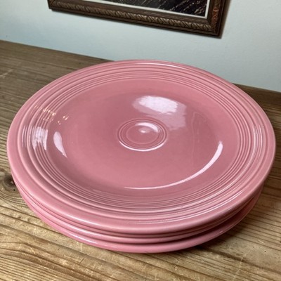 4 DINNER PLATES peony pink HOMER LAUGHLIN FIESTA WARE 10.5'' Lead Free USA
