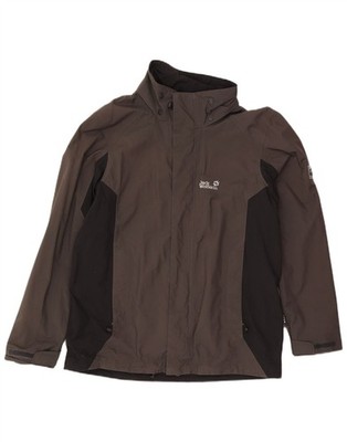 Jack Wolfskin Mens Rain Jacket UK 36/38 Medium Brown Colourblock Polyamide BM05