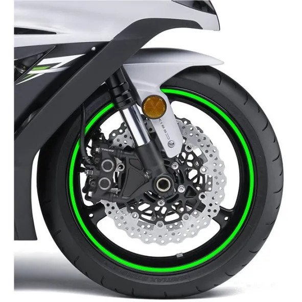 Felgenrandaufkleber Reflekt GrüN 7Mm/6M FüR Kawasaki Ninja Ex 250 R Ninja 09-14-image