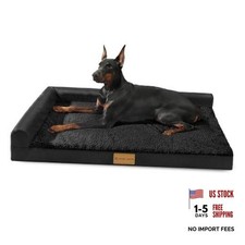 Orthopedic Large Dog Bed Washable Pet Sofa Bed 36"L x 24"W x 3.5"Th Black