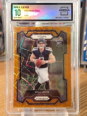 Will Levis 2023 Panini Prizm Orange Lazer Prizm RC AC 10 #397 Tennessee Titans
