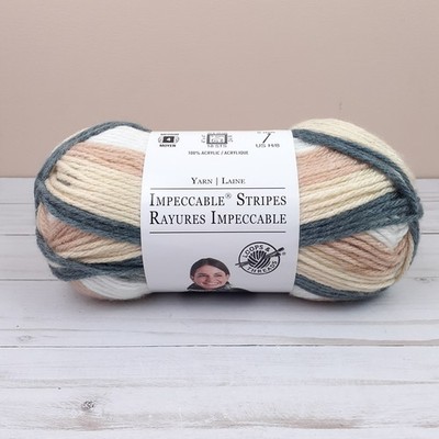 Loops & Threads Impeccable Stripes Yarn 160 yds Biscotti Stripe Size 4 AcrylicY1