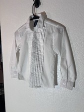 Nautica Boys White Tuxedo Long Sleeve Button-Up Shirt Size 7