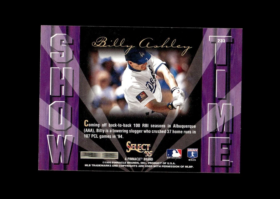 1995 Select Artist's Proofs #233 Billy Ashley Los Angeles Dodgers - Image 2 of 2