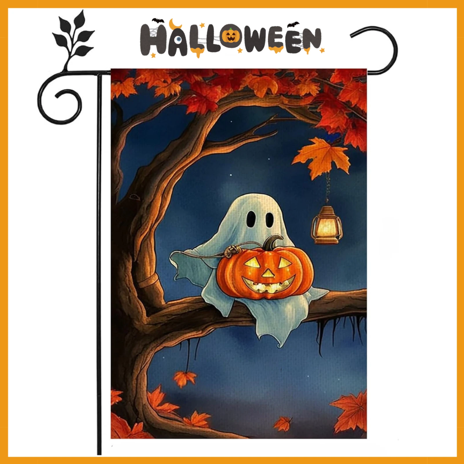 Halloween Ghost Garden Flag 12x18Vertical Double Sided Halloween Ghost Garden 