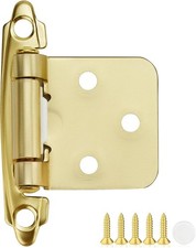 30 Pack 15 Pair Gold Cabinet Hinges - 1/2 inch Overlay Kitchen Cabinet Hinges...