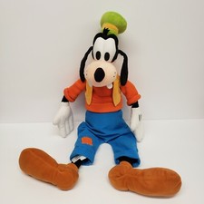 Disney Store 24" Goofy Dog Orange Sweater Blue Pants Stuffed Animal Plush