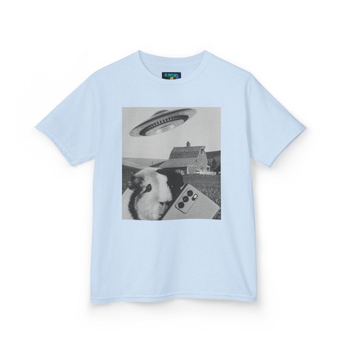 Funny Alien Guinea Pig Kids Tee, Cool Piggie T-Shirt, UFO Lover Gift - Picture 37 of 74