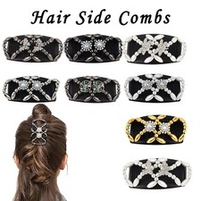 Women's Double Slide Stretch Beaded Hair Comb Clip Decorative Magic Hairpin