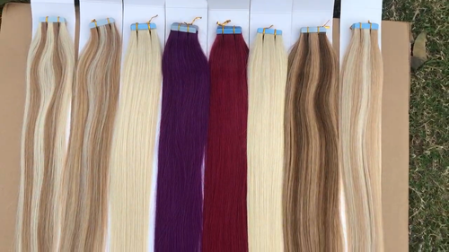 Extensiones de Cabello Humano Adhesivo Invisible Piel Tramas Grueso Cabello Real Remy - Vídeo 1 de 1