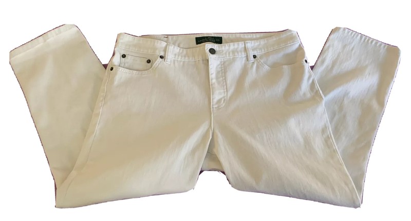 Women’s LAUREN JEANS CO. RL Classic Straight Cropped White Jeans Sz 17 (Tag 14)