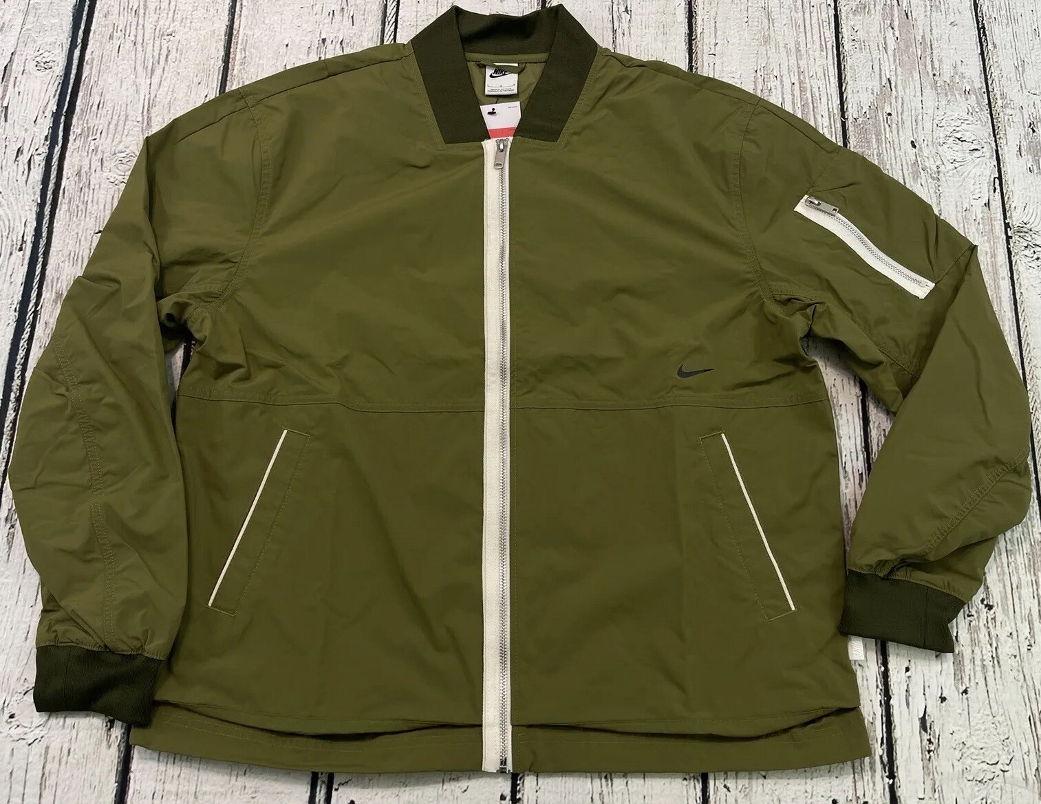 Nike Bomber Jacket Size Large Sportswear Unlined Green DM6703-378 Men's-image